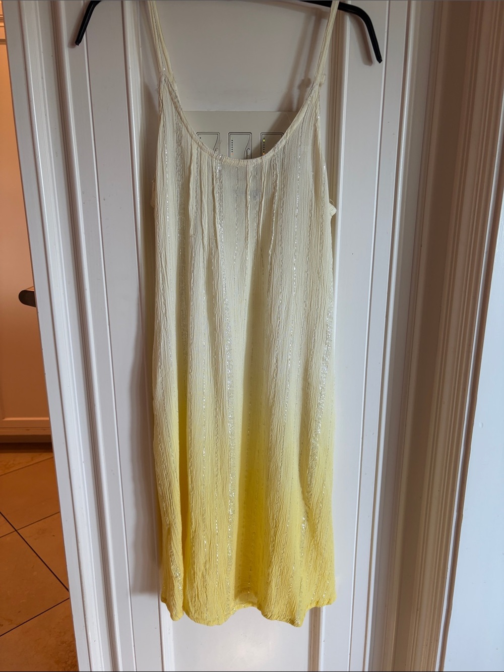 raya sun Cream-to-Yellow Ombre Midi Slip Dress